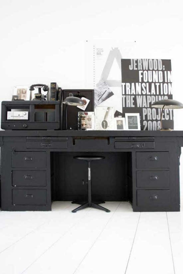 10 inspiring work spaces in black and white - by Myra Madeleine